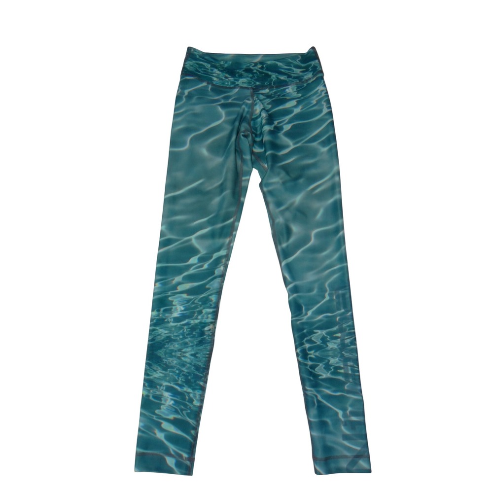 Niyama Sol Teal Blue Water Ripple Pool Print Yoga Leggings XS High Rise Active